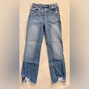 Abercrombie & Fitch ultra high rise ankle straight 5 button jeans